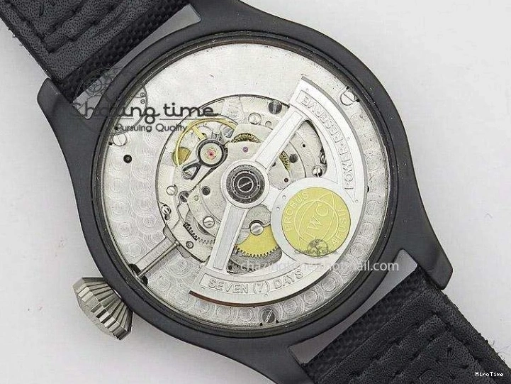 MIROTIME 0510 Durable Big Pilot 5019 Ceramic Case Black Dial Green Markers Asian 23J 7396